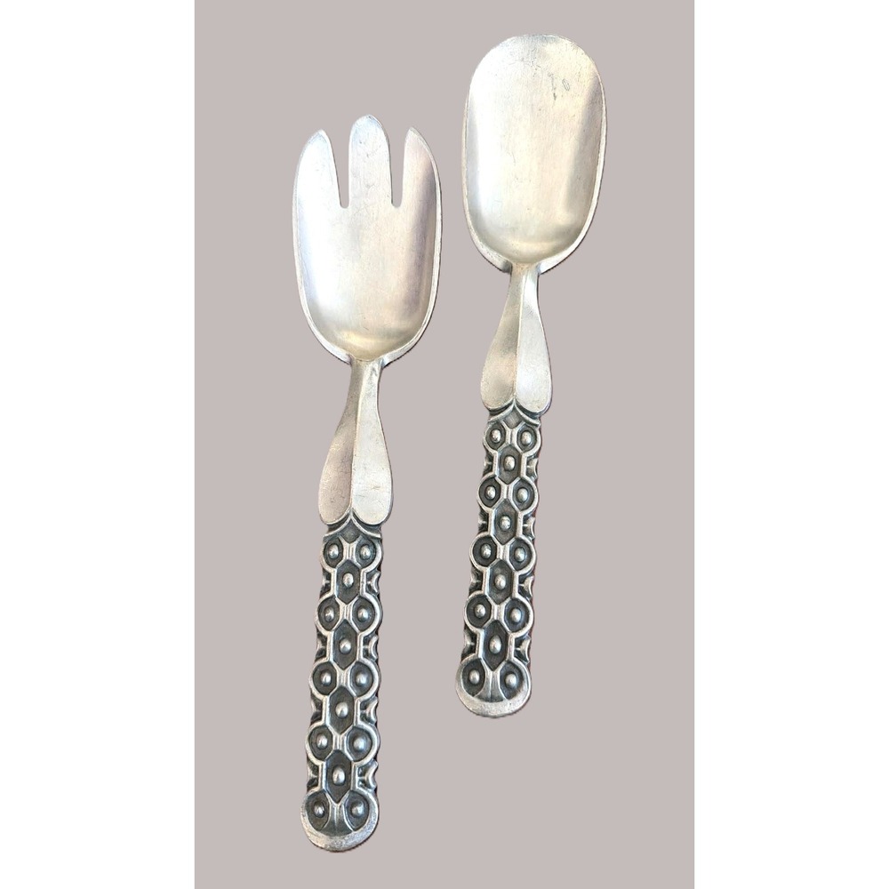 Vintage David Andersen Salad Serving Set Pewter MCM Scandinavian Nordic